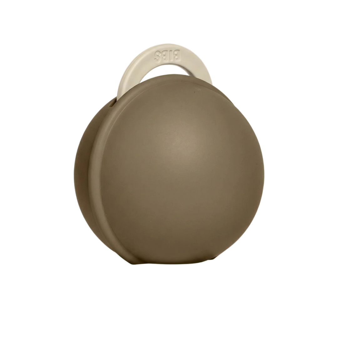 BIBS Colour Pacifier Round Latex with Case- Dark Oak