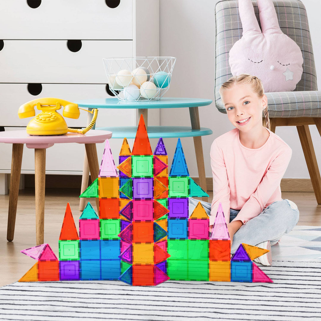 PicassoTiles 101pc Magnetic Tile Building Set STEM Toy