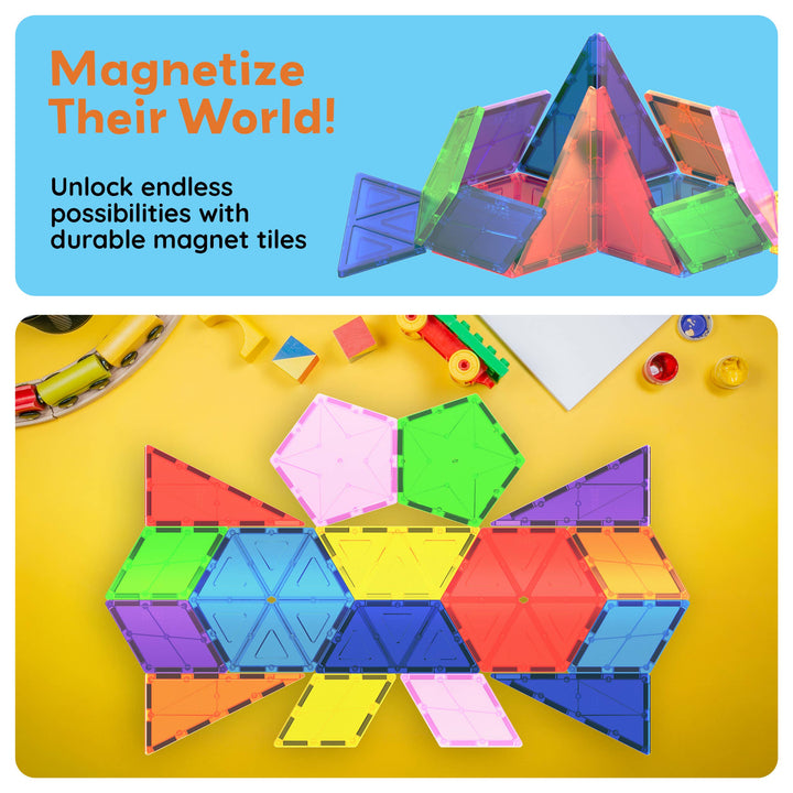 PicassoTiles 16pc Magnetic Tile Building Set STEM Toy
