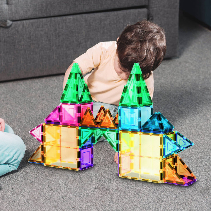 PicassoTiles 61pc Magnetic Tile Building Set STEM Toy