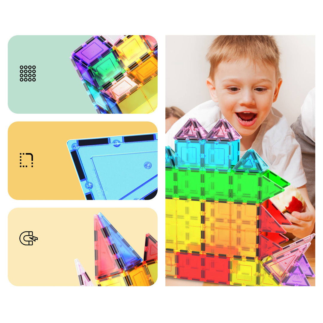 PicassoTiles 101pc Magnetic Tile Building Set STEM Toy