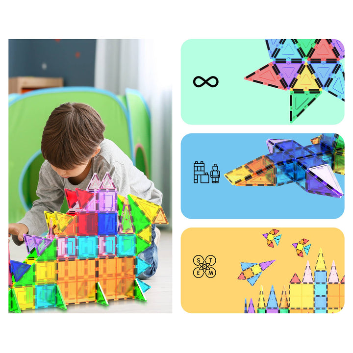 PicassoTiles 101pc Magnetic Tile Building Set STEM Toy