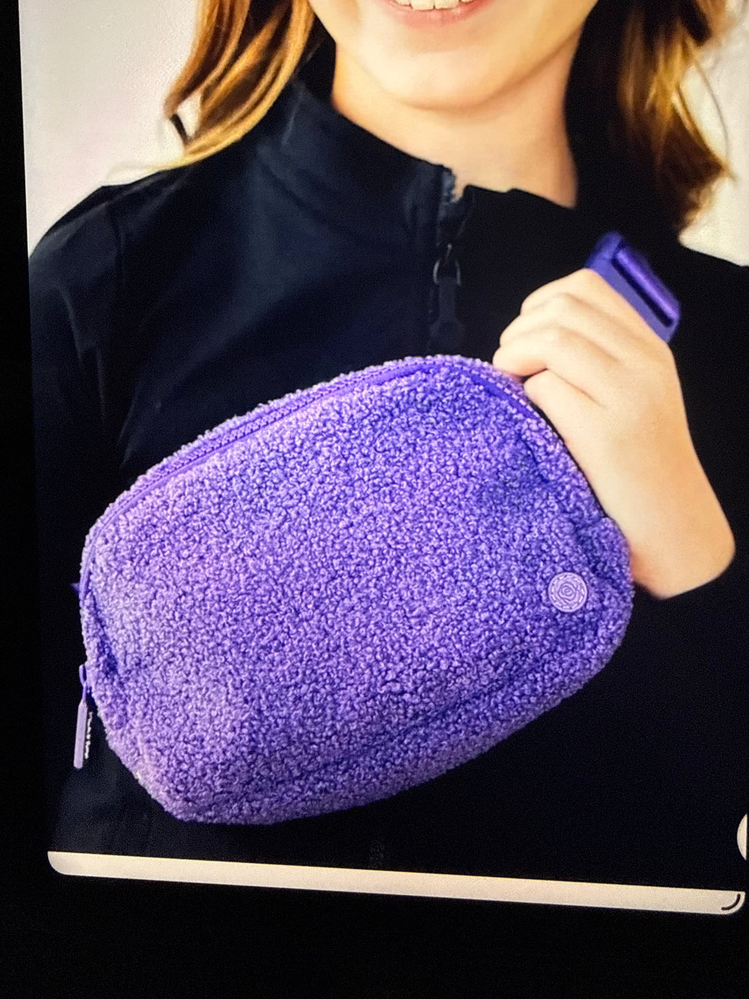 Purple Fleece Belt Bag