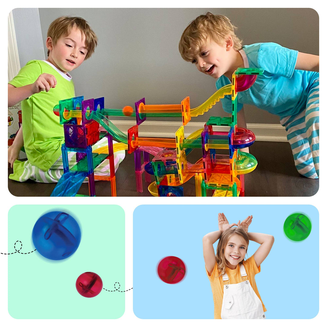 PicassoTiles Magnetic Marble Run Set STEM Toy: 50-Piece Set