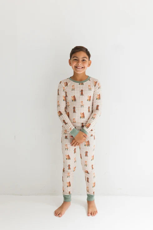 Green Pup Friends Long Sleeve Pajama Set