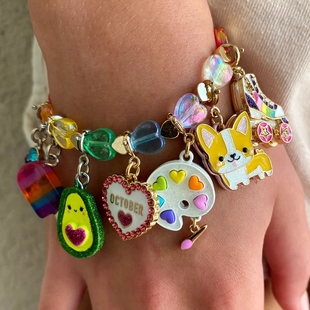 CHARM IT- Gold Rainbow Heart Stretch Bracelet