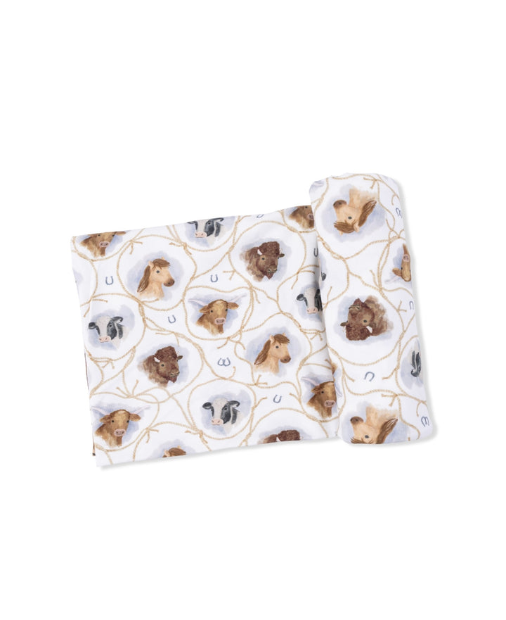 Farm Animal Swaddle Blanket
