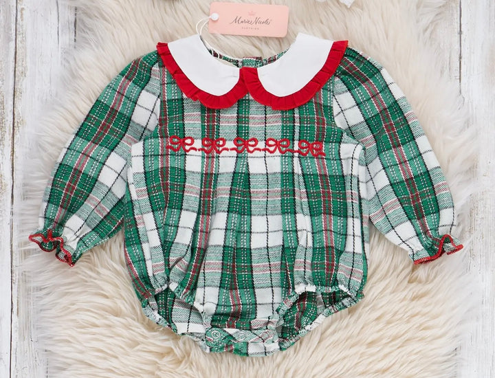 Green Holiday Plaid Bubble