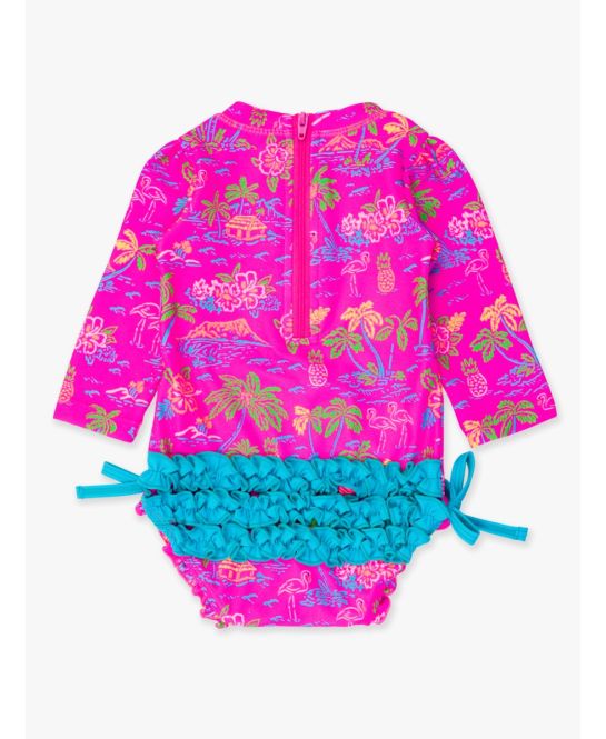 Neon Island Time One Piece Rash Guard