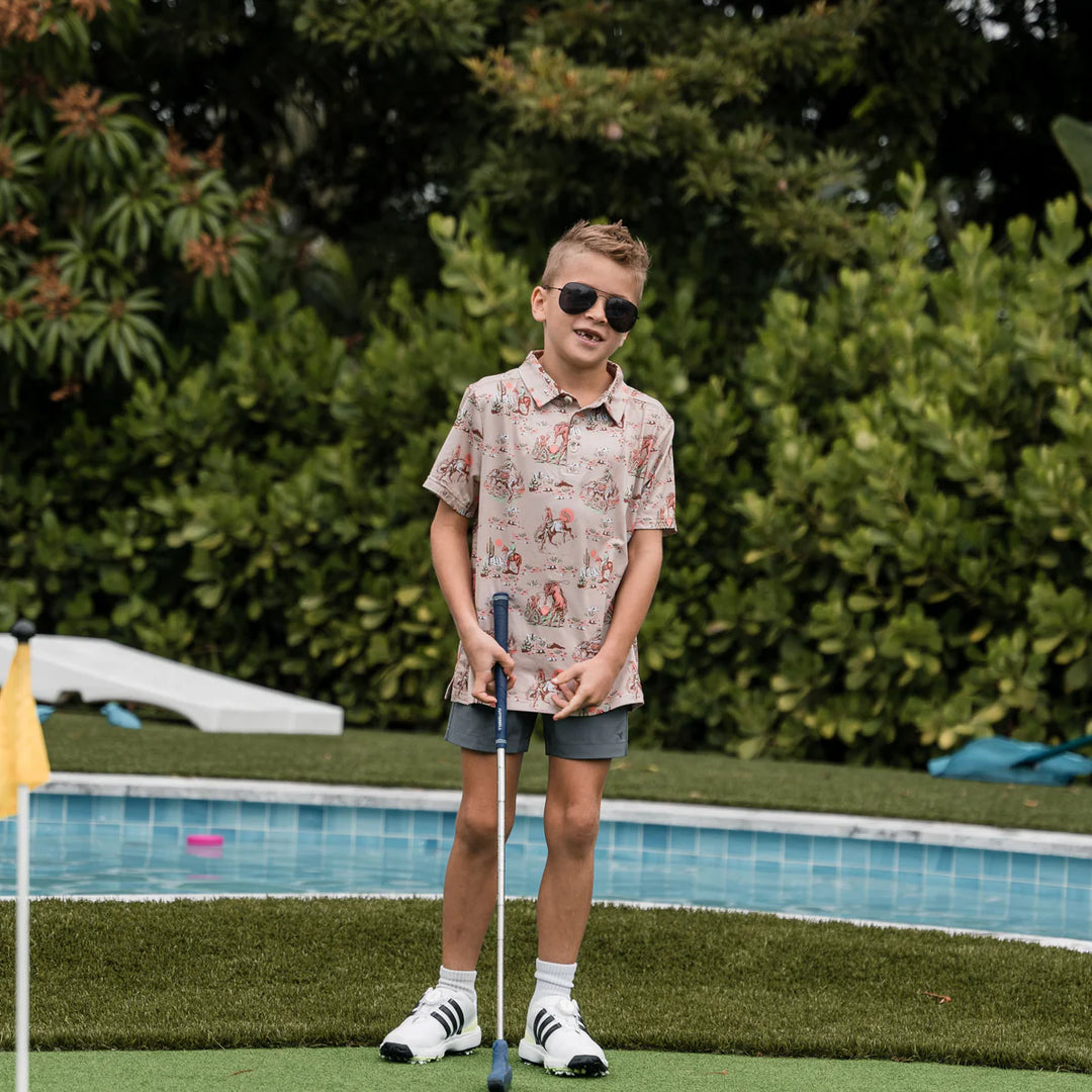 Youth Polo - Cowboy Up l Khaki