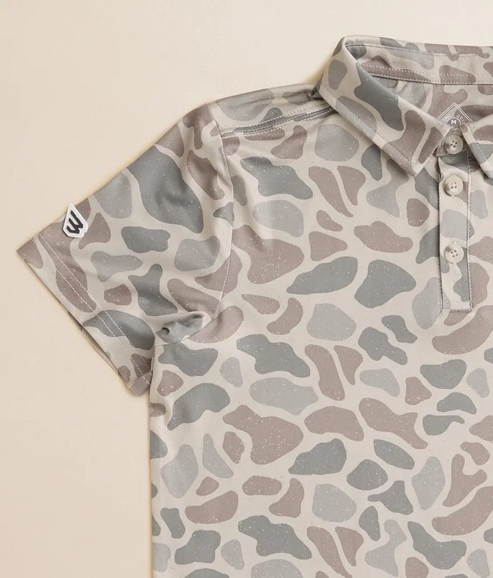 Youth Performance Button Up - Retro Duck Camo