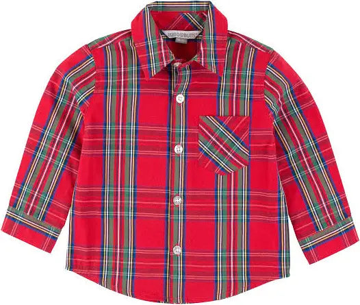 Tis the Season Plaid Long Sleeve Button Up