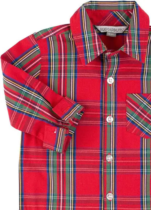 Tis the Season Plaid Long Sleeve Button Up