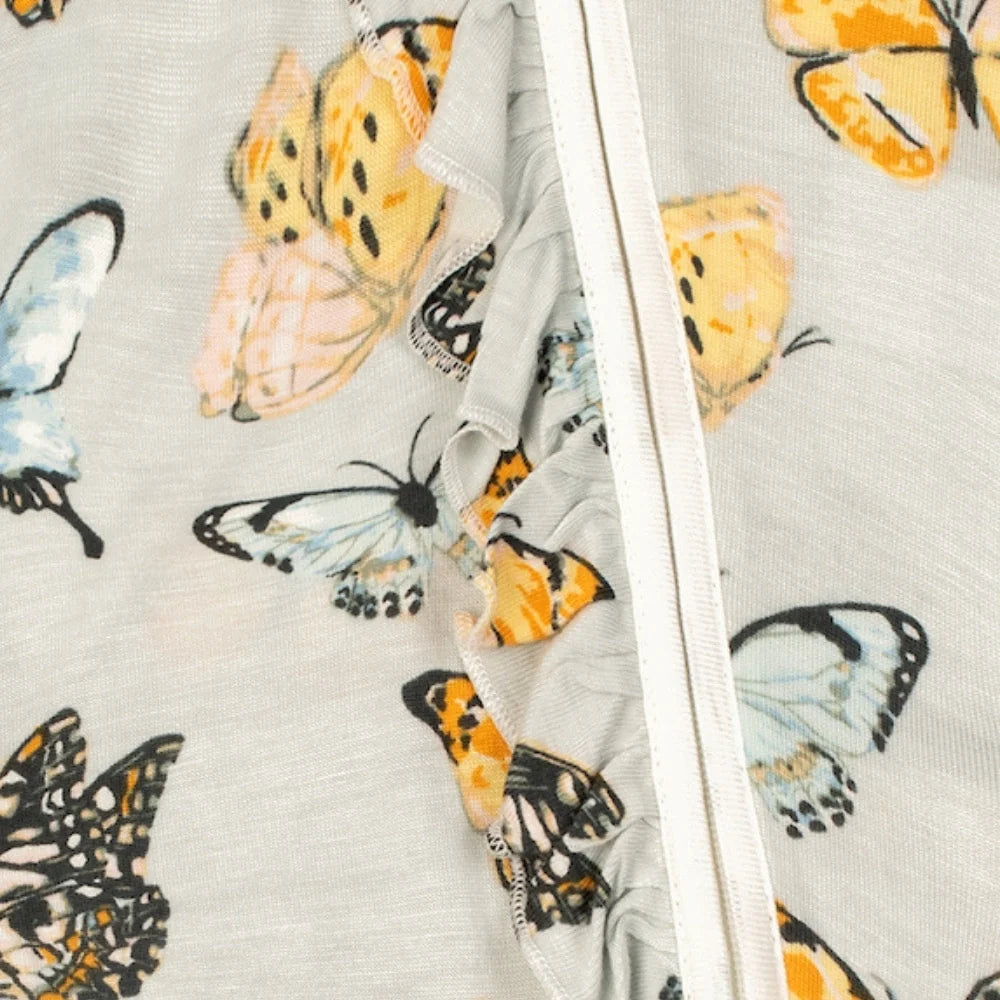 Butterfly Bamboo Zippered Footie