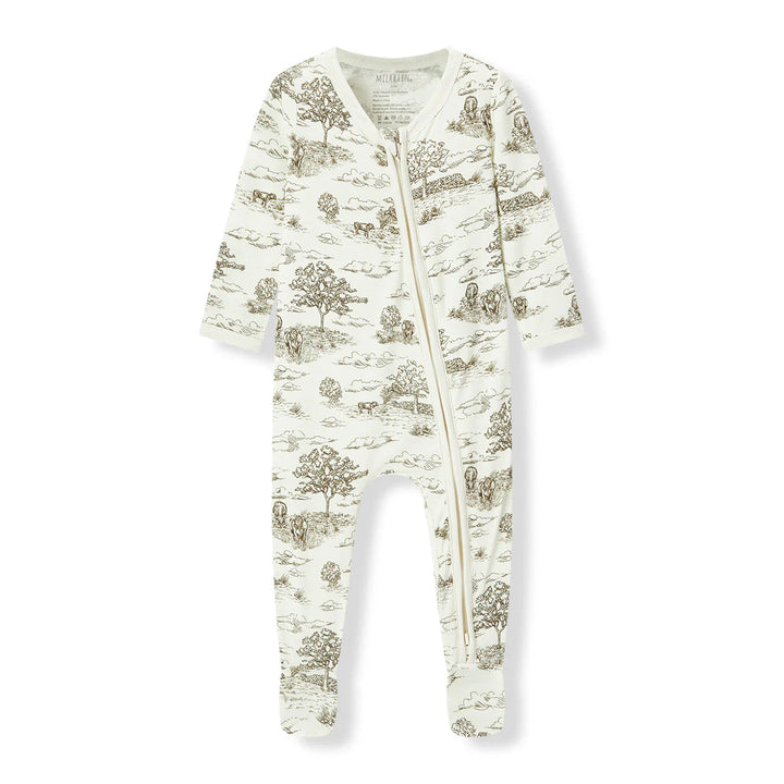 Country Toile  Zippered Footie