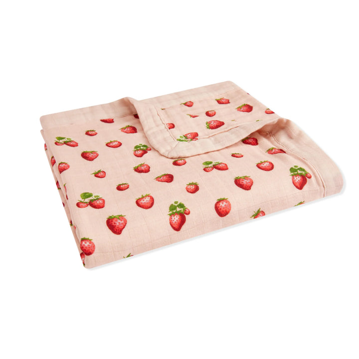 Strawberry big lovey muslin blanket