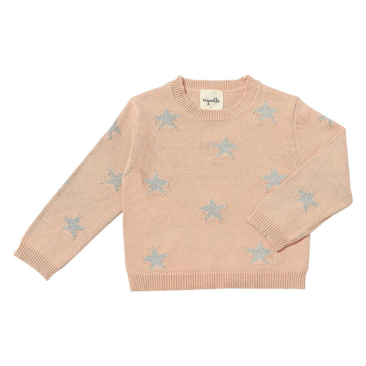 Pink Star Knit Sweater