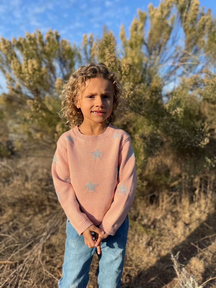 Pink Star Knit Sweater