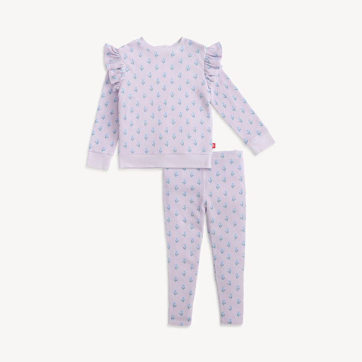 LAVENDAR FLORAL WAFFLE SET