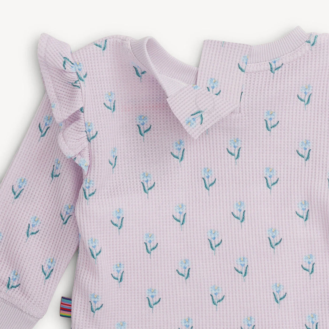 LAVENDAR FLORAL WAFFLE SET