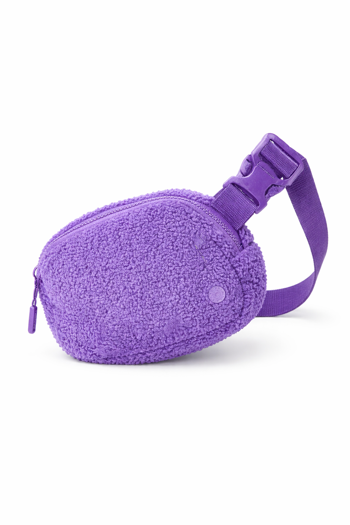 Purple Fleece Belt Bag