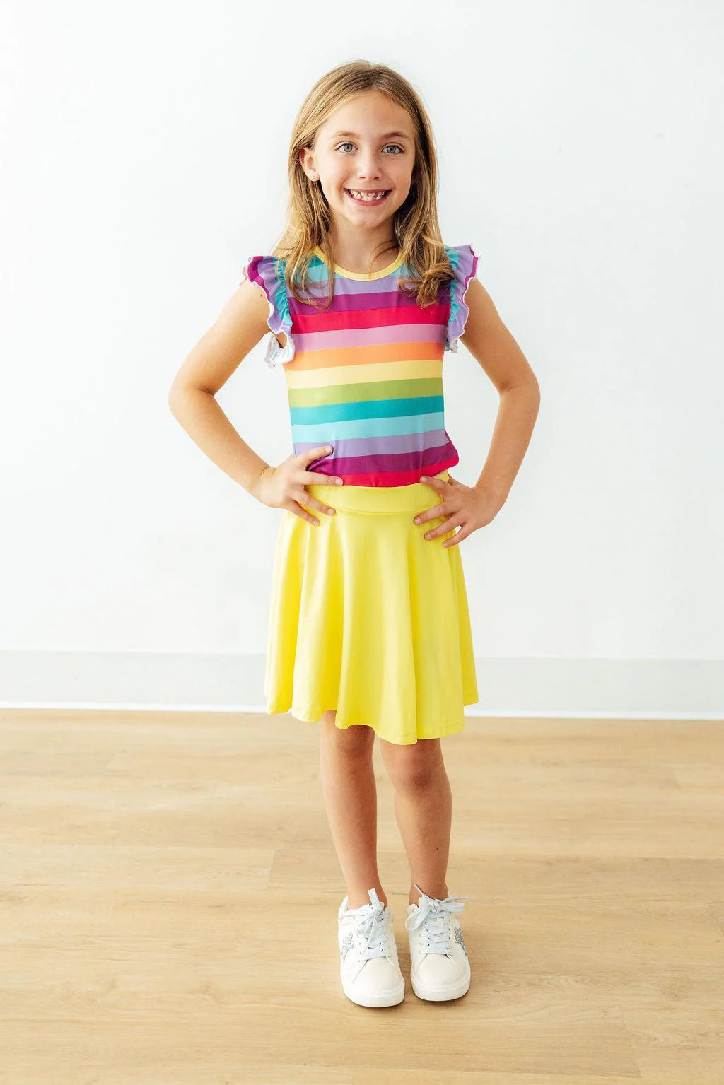 Cheerful Stripe Ruffle Tee