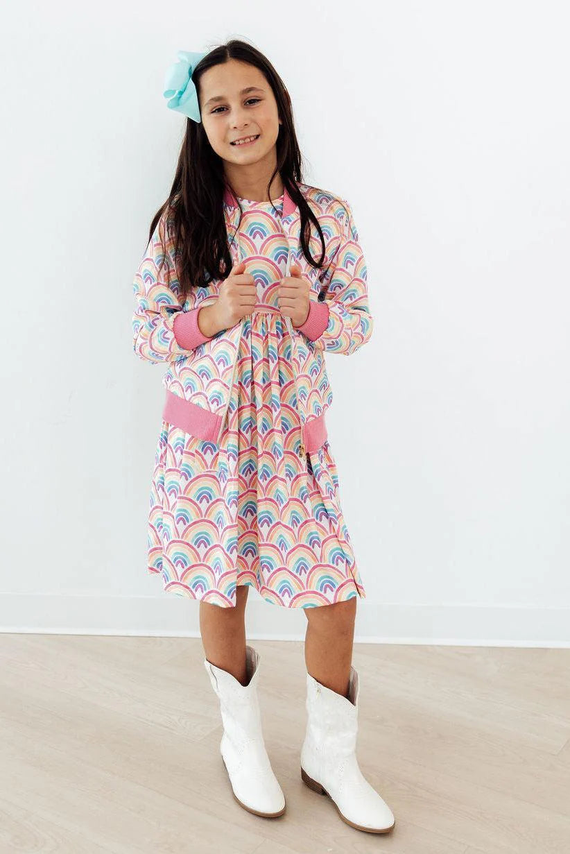 Watercolor Rainbow Twirl Dress