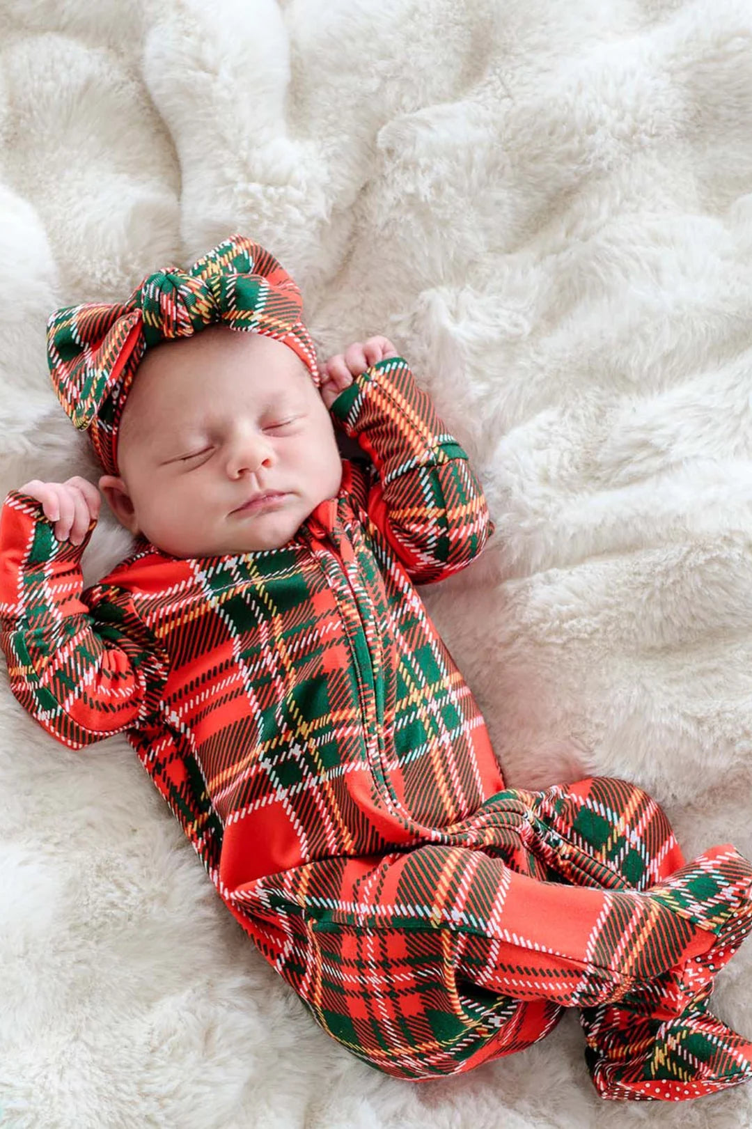 Plaid Tidings Zip Footie