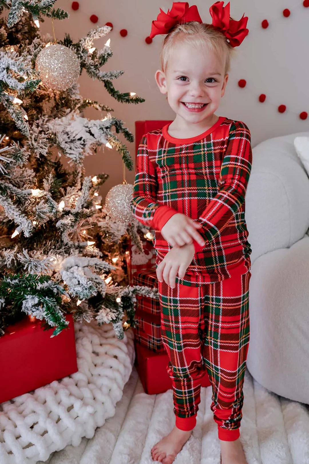 Plaid Tidings Long Sleeve Pajama Set