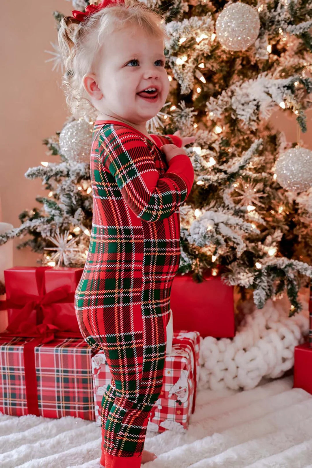 Plaid Tidings Convertible Zip Romper