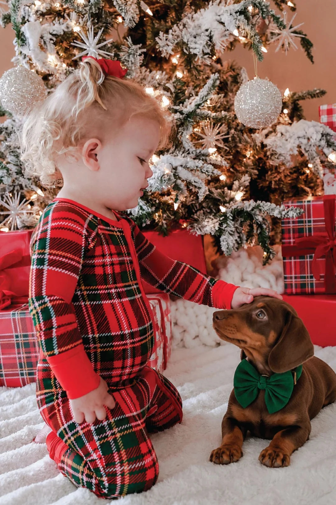 Plaid Tidings Convertible Zip Romper