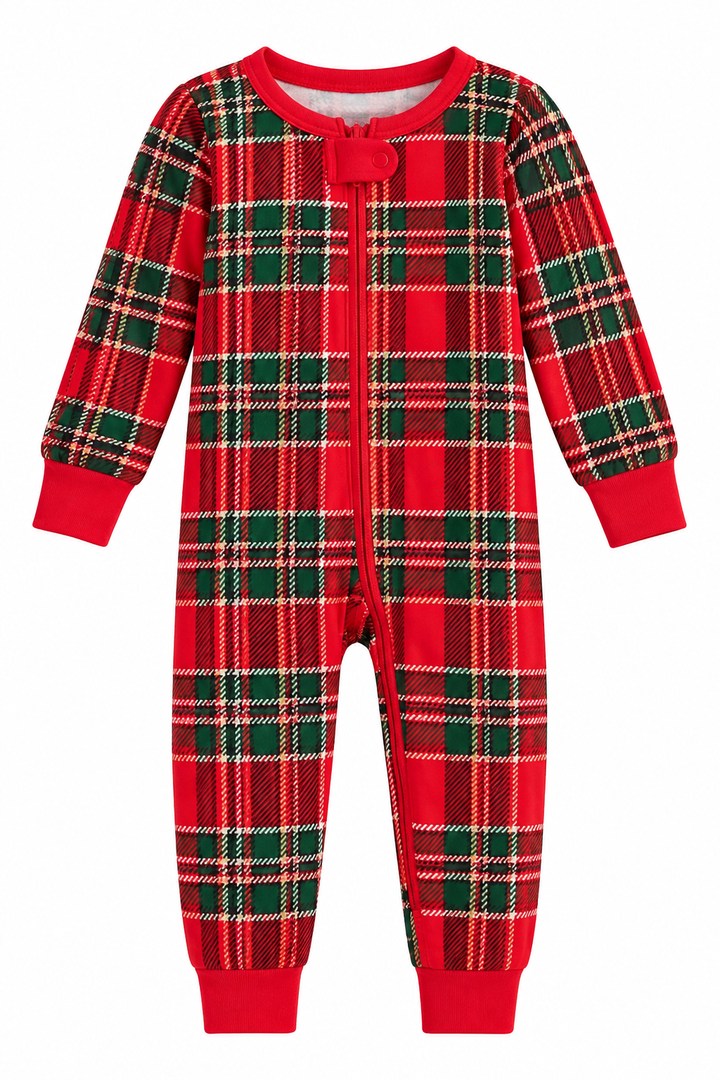 Plaid Tidings Convertible Zip Romper