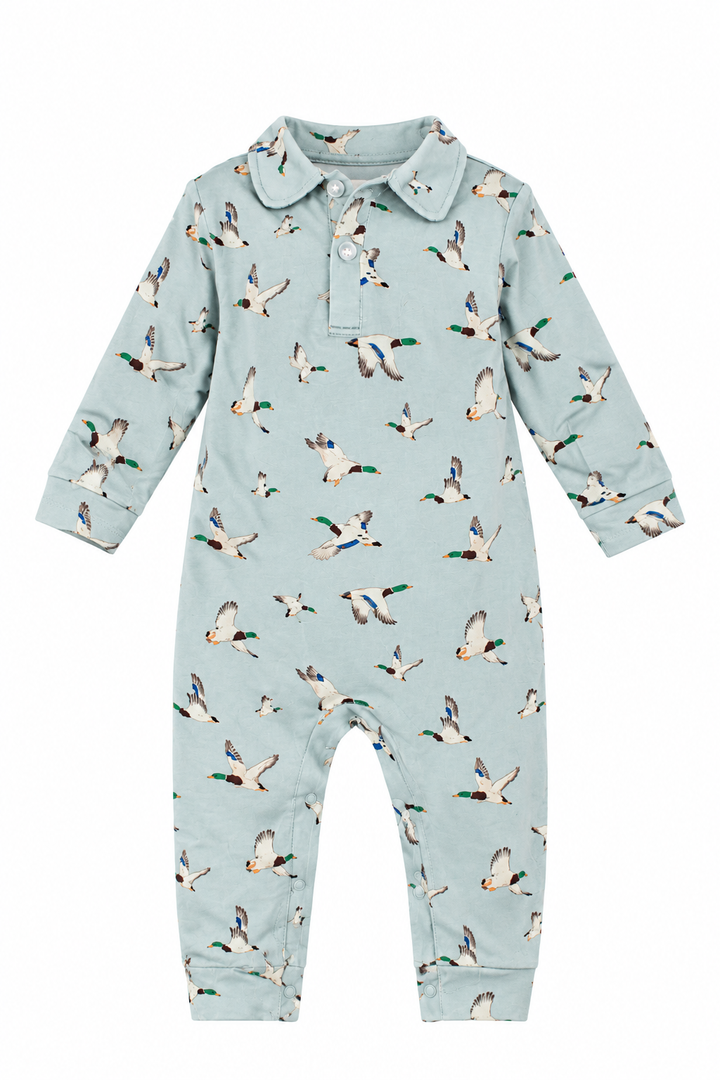 Mallards / Ducks - Long Sleeve Polo Romper