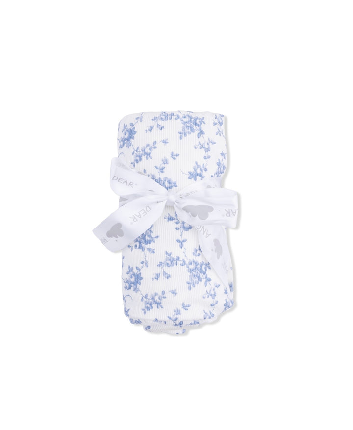 Blue Vines Floral Swaddle Blanket