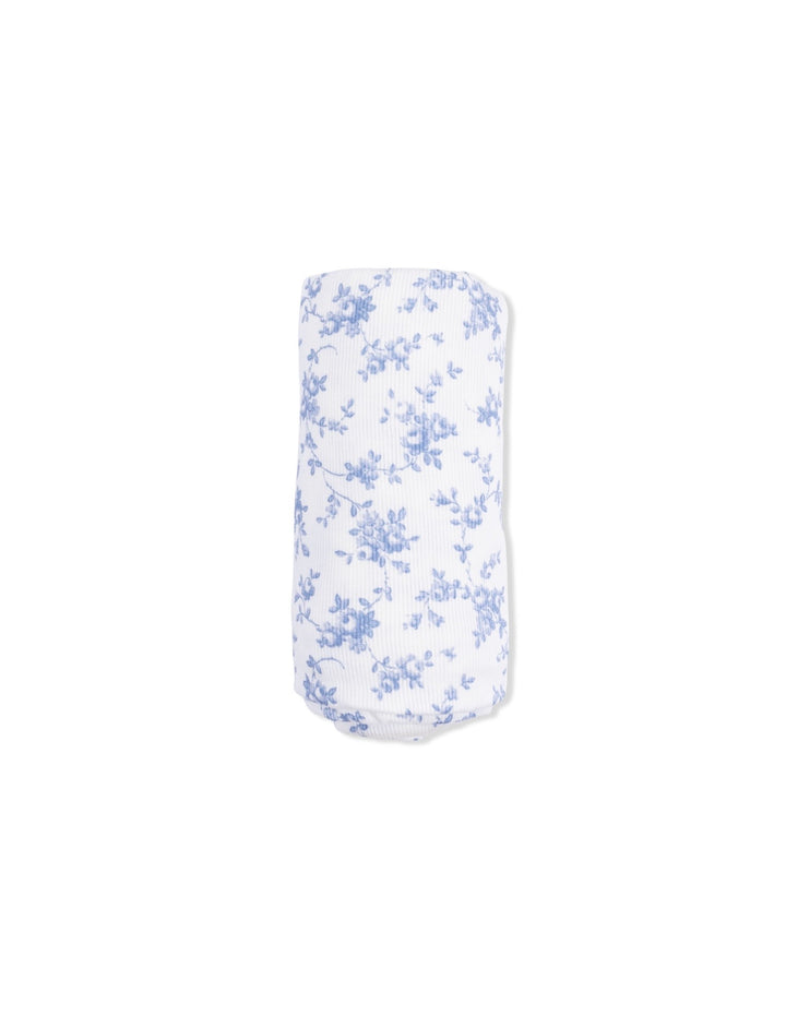 Blue Vines Floral Swaddle Blanket