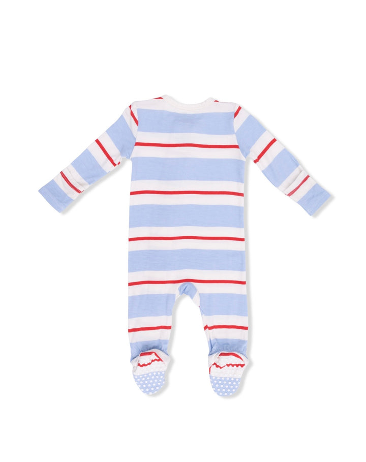 Preppy Rugby Zipper Footie