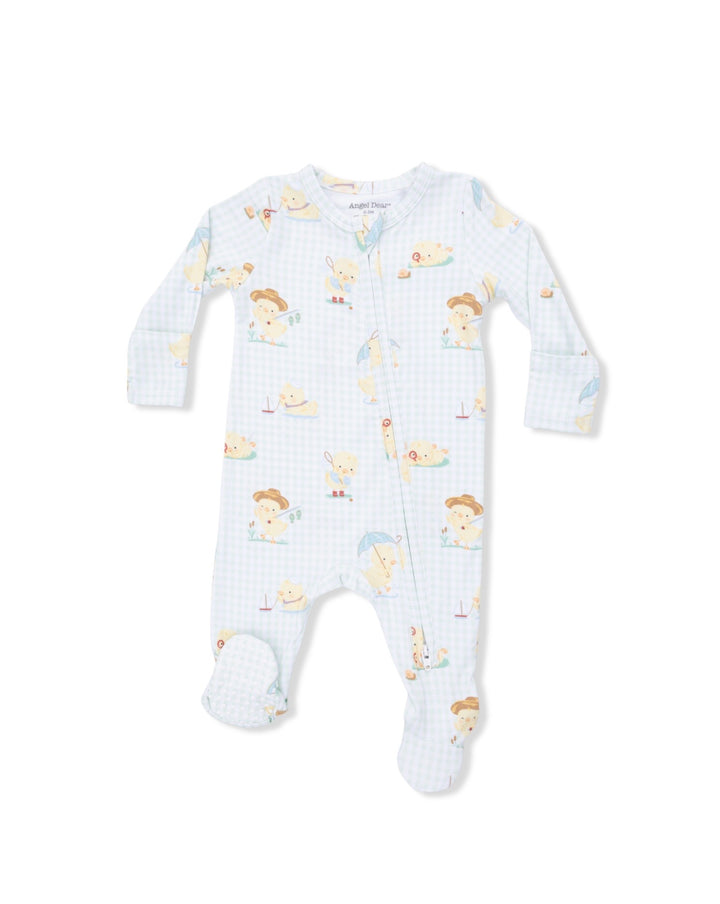 Spring Ducklings Zipper Footie