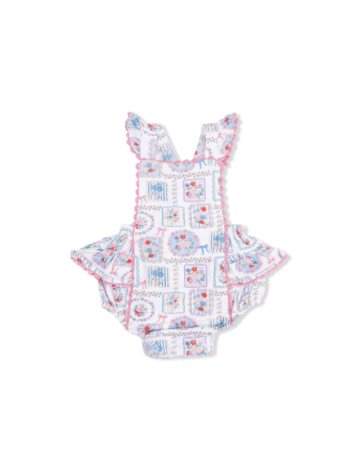 Julep’s Floral Patchwork-Ric Rac Ruffle Sunsuit