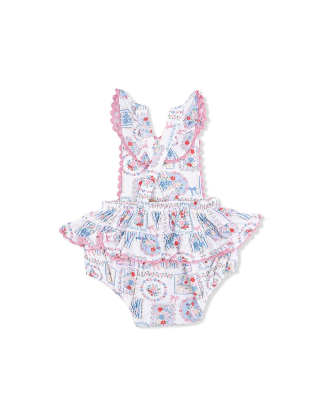 Julep’s Floral Patchwork-Ric Rac Ruffle Sunsuit
