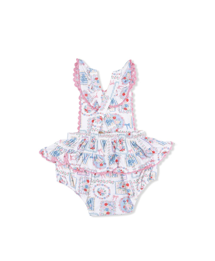 Julep’s Floral Patchwork-Ric Rac Ruffle Sunsuit