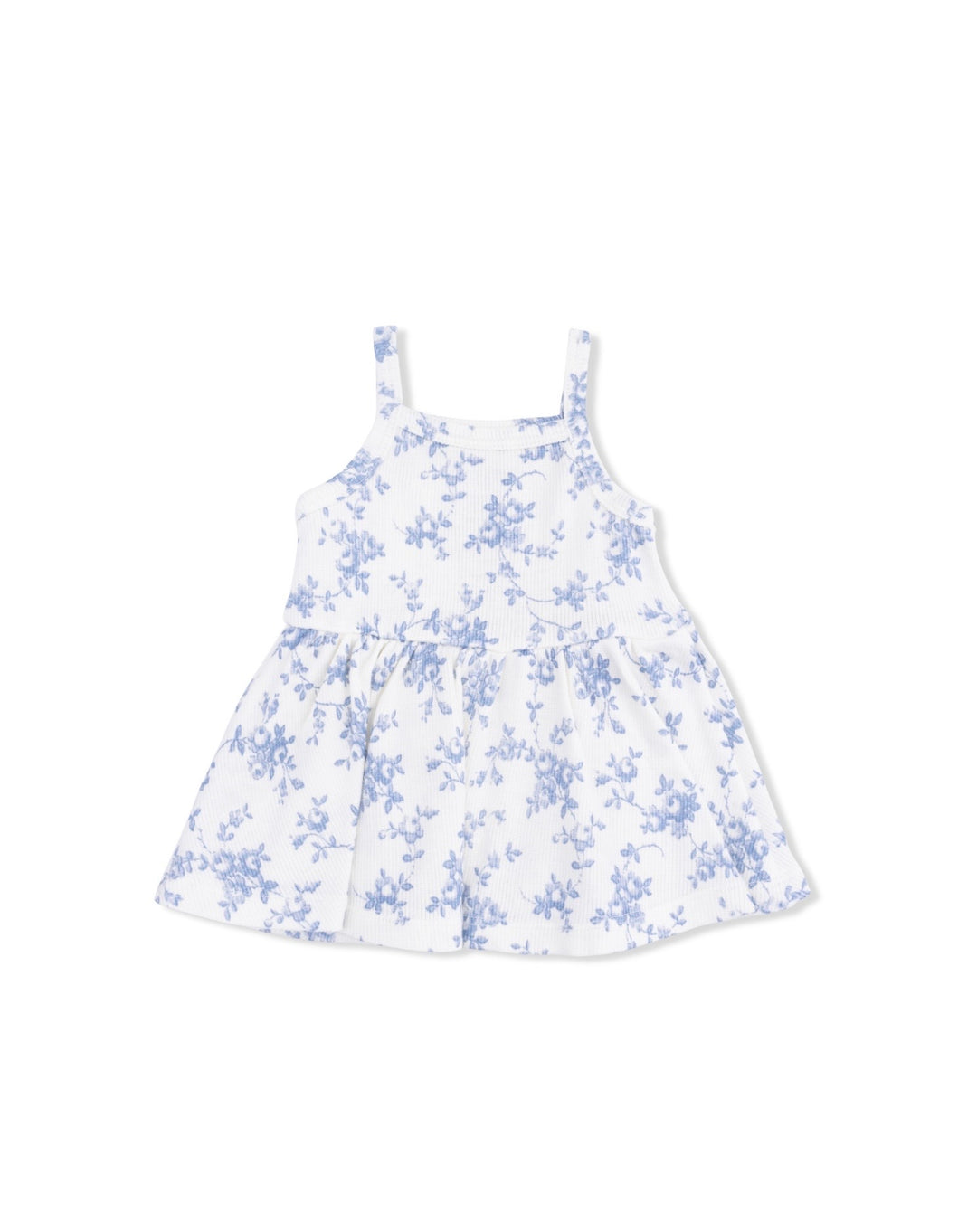 Baby Blue Vine Floral-Tank and Bike Shorts