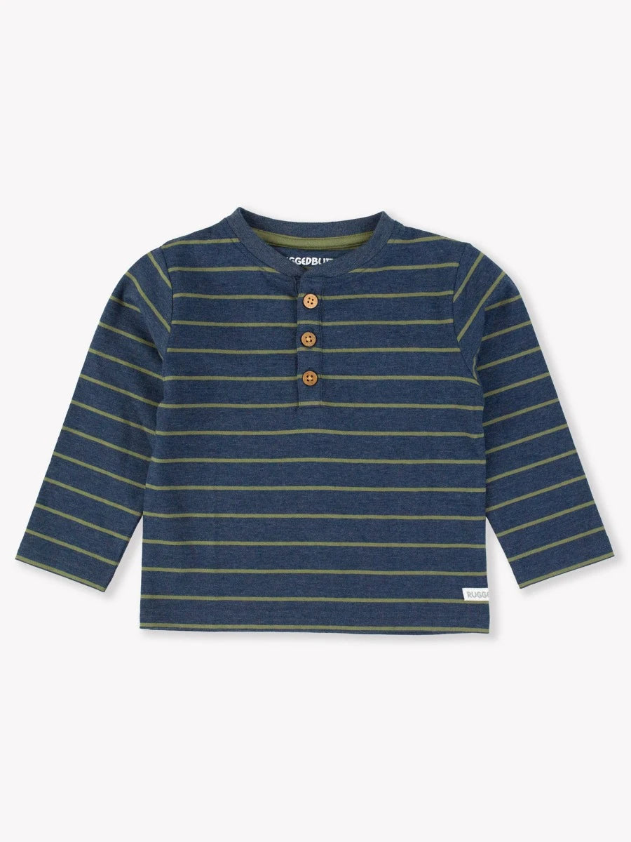 Heather Navy & Dusty Olive Long Sleeve Boy Tee