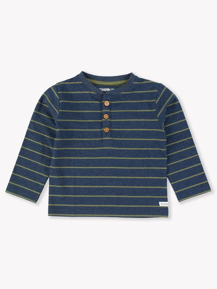 Heather Navy & Dusty Olive Long Sleeve Boy Tee