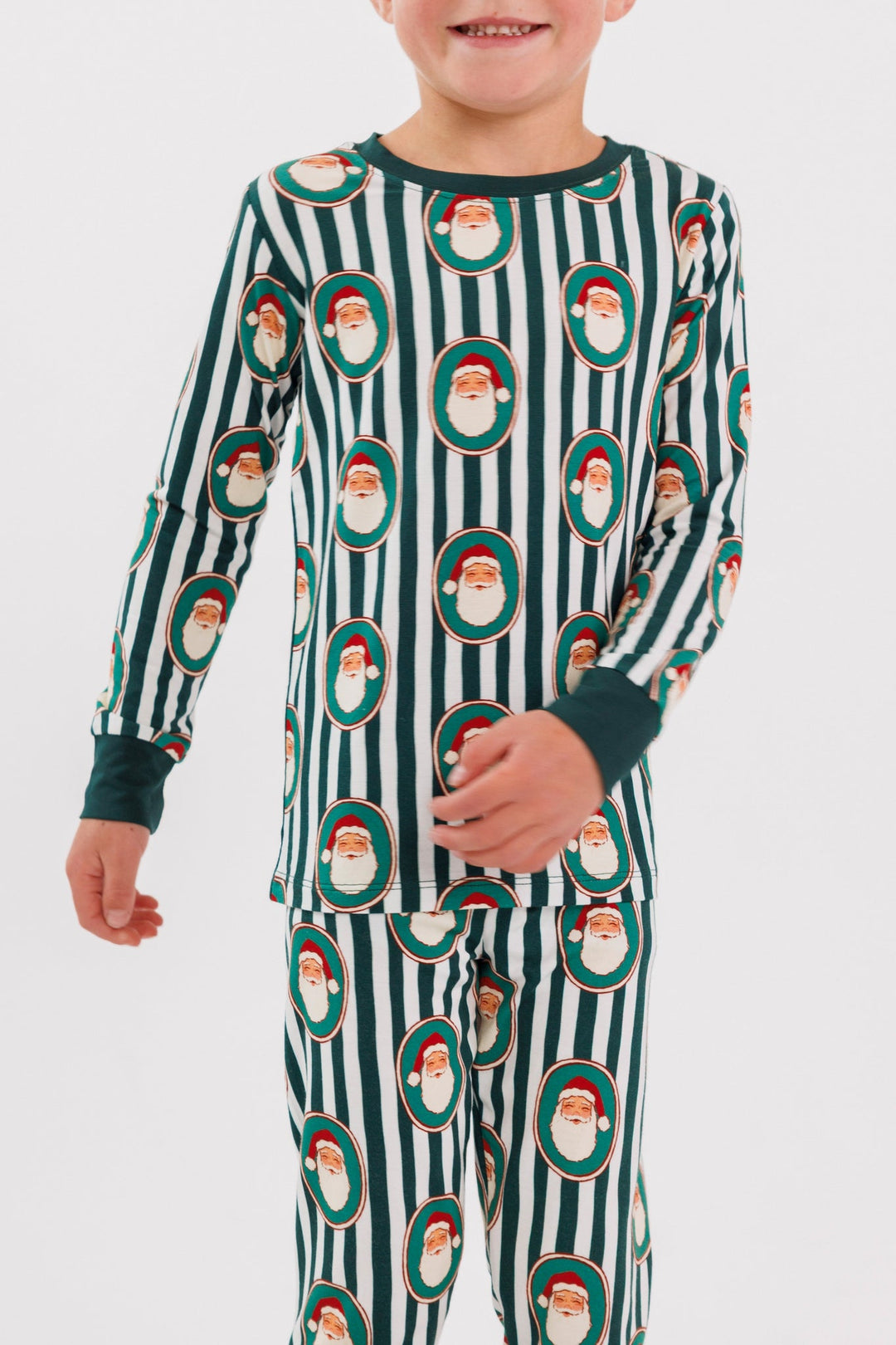 Green Santa Clause Lane Long Sleeve Pajama Set