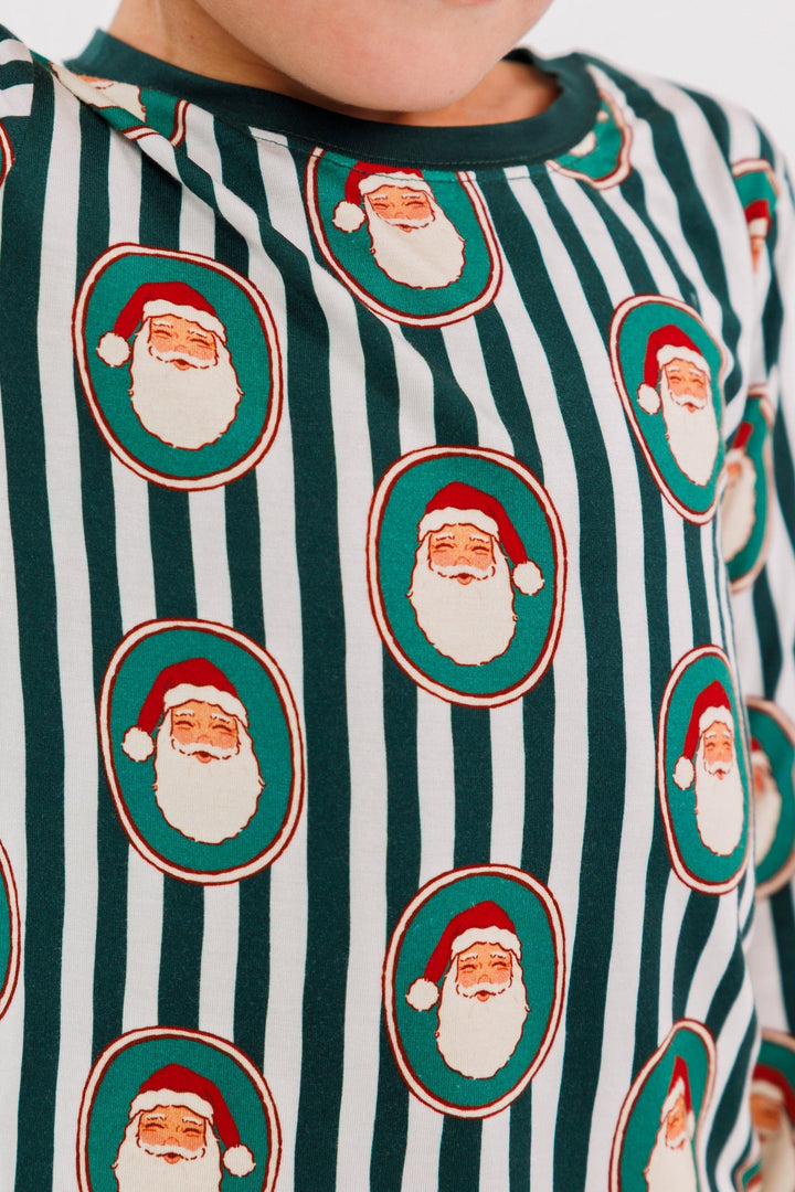 Green Santa Clause Lane Long Sleeve Pajama Set