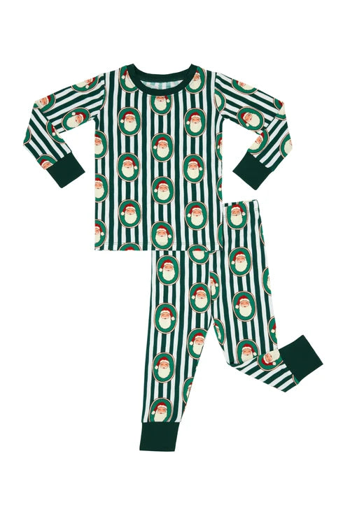 Green Santa Clause Lane Long Sleeve Pajama Set
