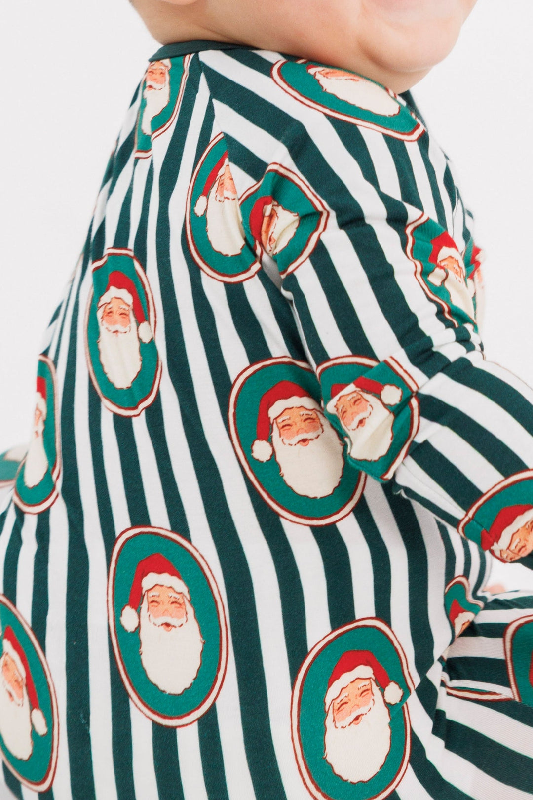 Green Santa Clause Lane Zip Romper
