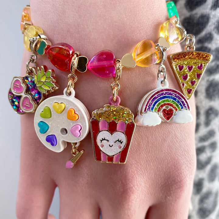 CHARM IT- Gold Rainbow Heart Stretch Bracelet