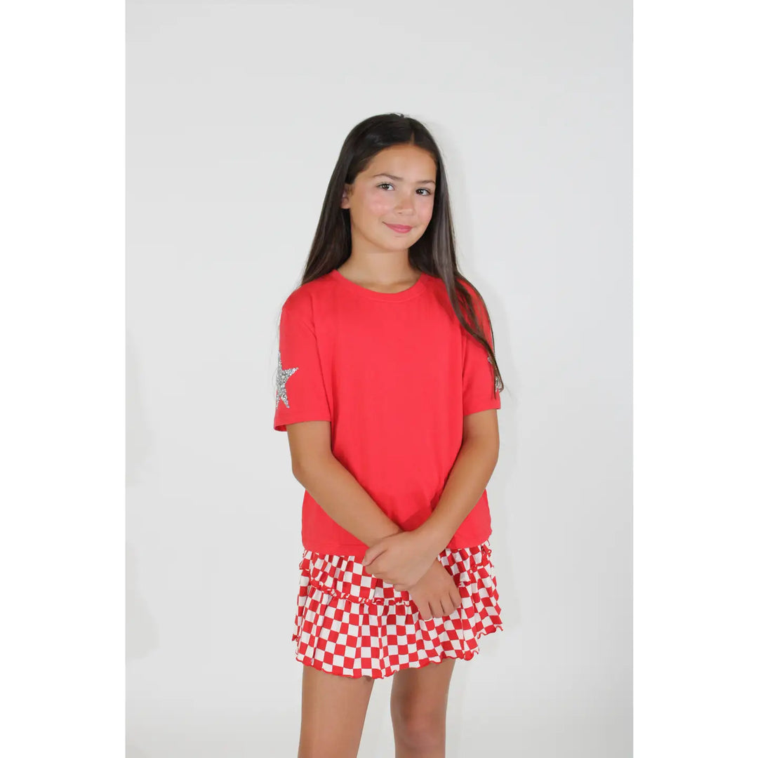 Paper Flower Rhinestone Stars T-Shirt