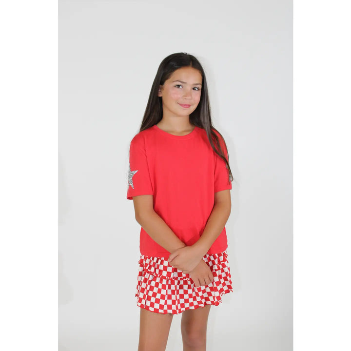 Paper Flower Rhinestone Stars T-Shirt